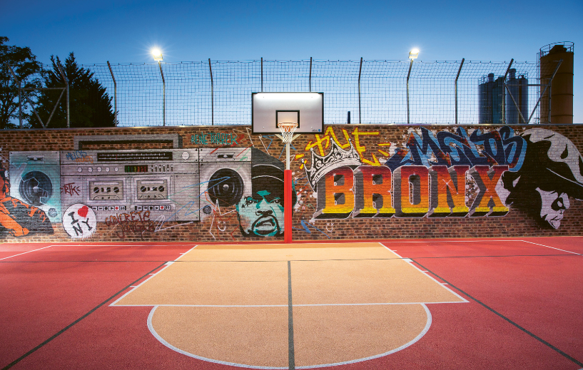 Well-lit sports court